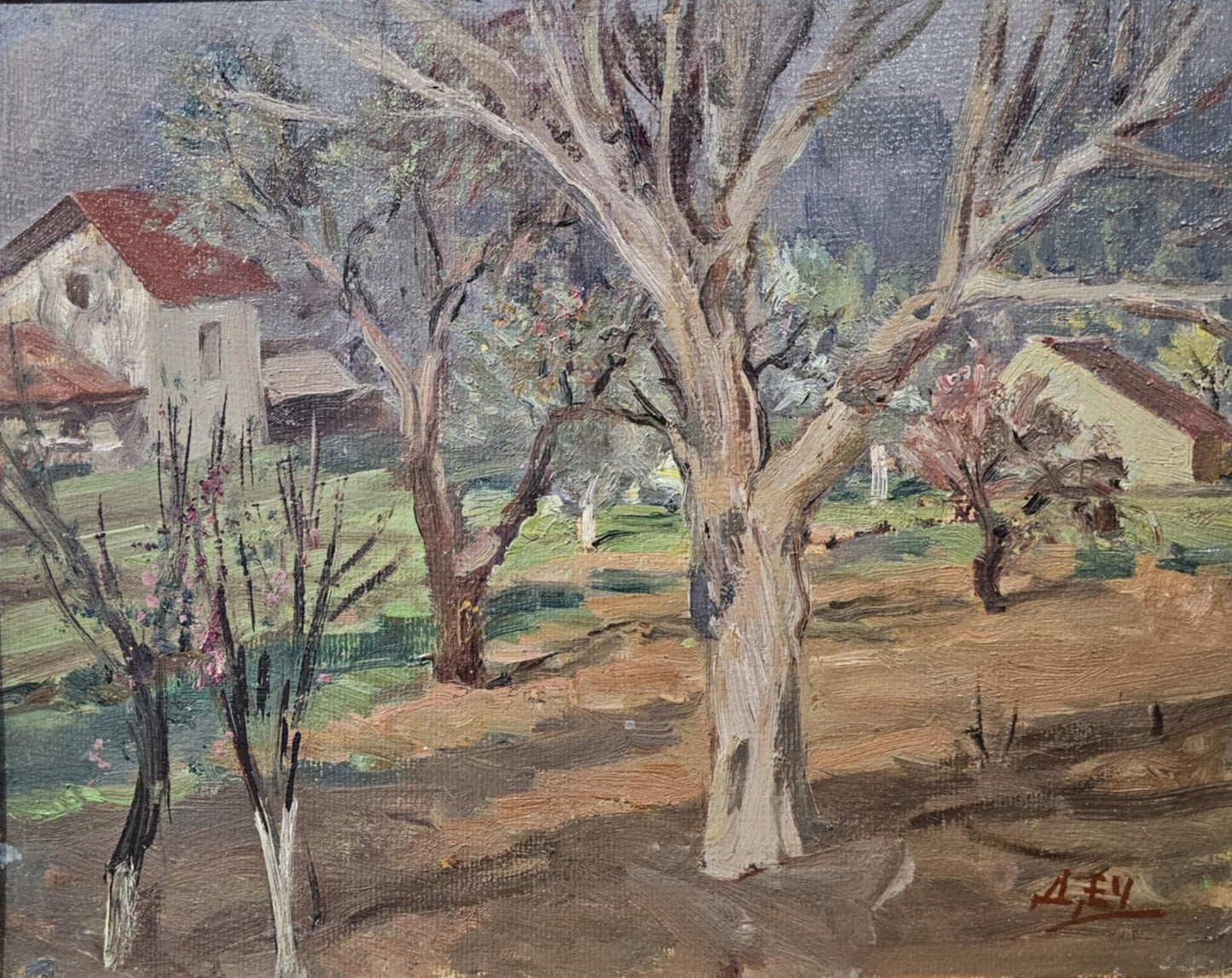 Оригинална картина на Данаил Дечев "Селски двор" от Галерия Роял