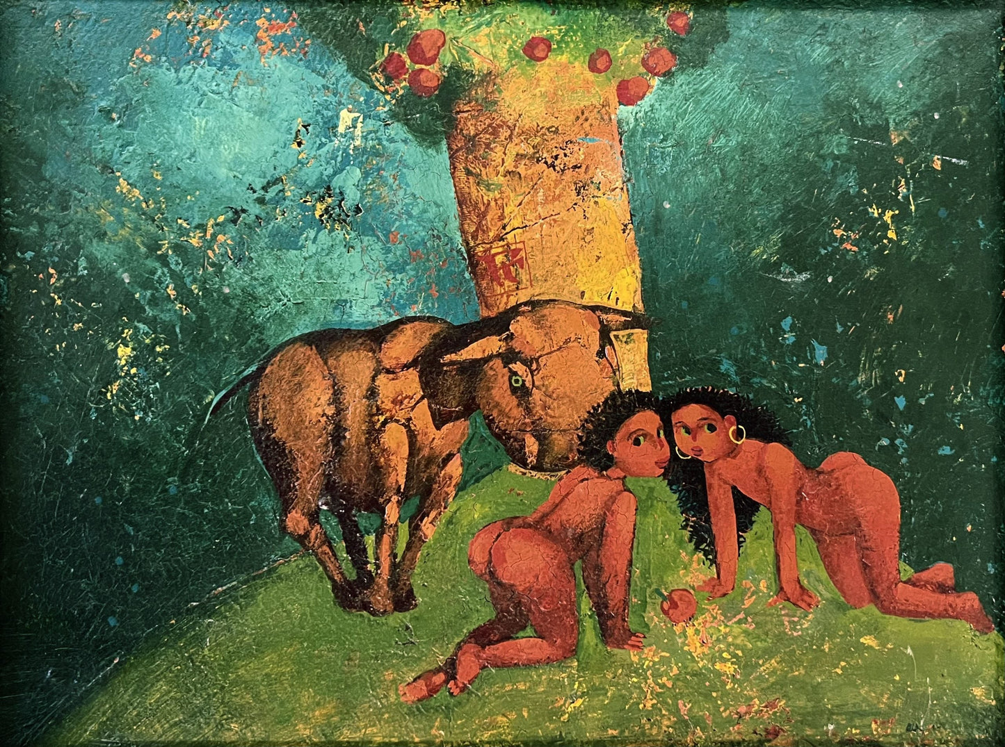 Оригинална картина на Ганчо Карабаджаков "Игра", Арбанаси 1995г. от Галерия Роял