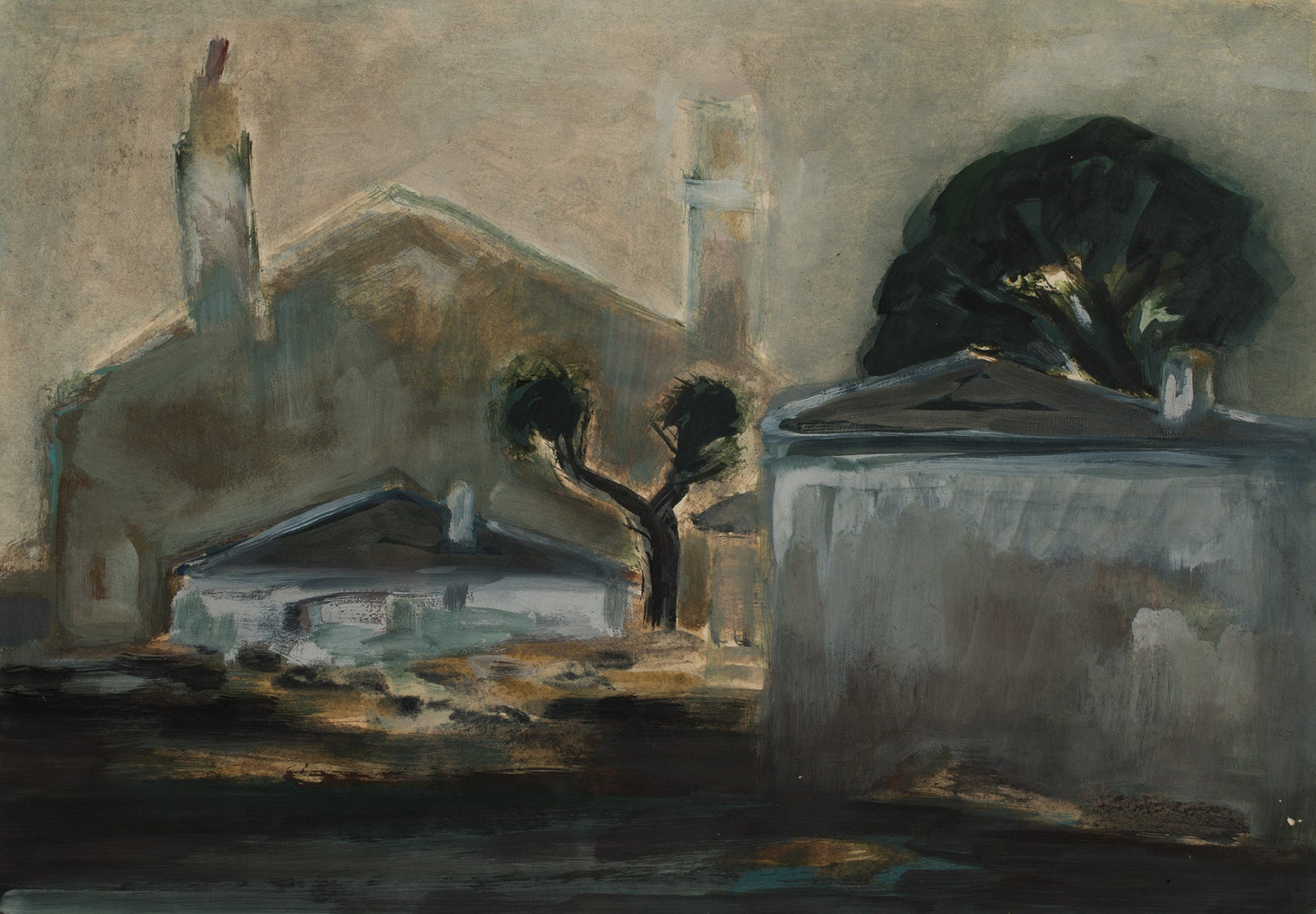 Оригинална картина на Найден Петков "Градски пейзаж" от Галерия Роял