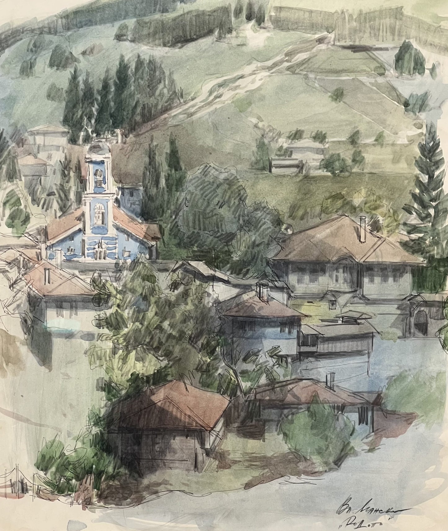 Оригинална картина на Владимир Мански "Родопи" от Галерия Роял