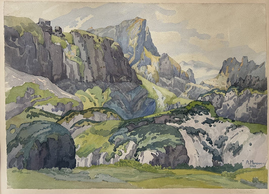 Оригинална картина на Александър Миленков "Партия от Рила, съ Елени връх", 1927 от Галерия Роял