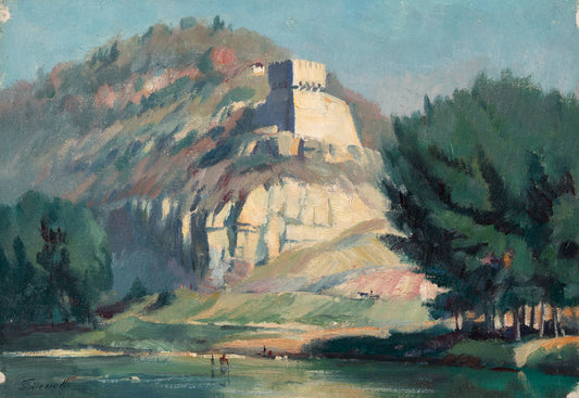 Оригинална картина на Борис Денев "Търново - Балдуиновата кула" от Галерия Роял