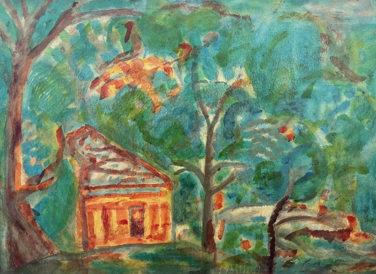 Оригинална картина на Генко Генков "Боженци", 1968г. от Галерия Роял