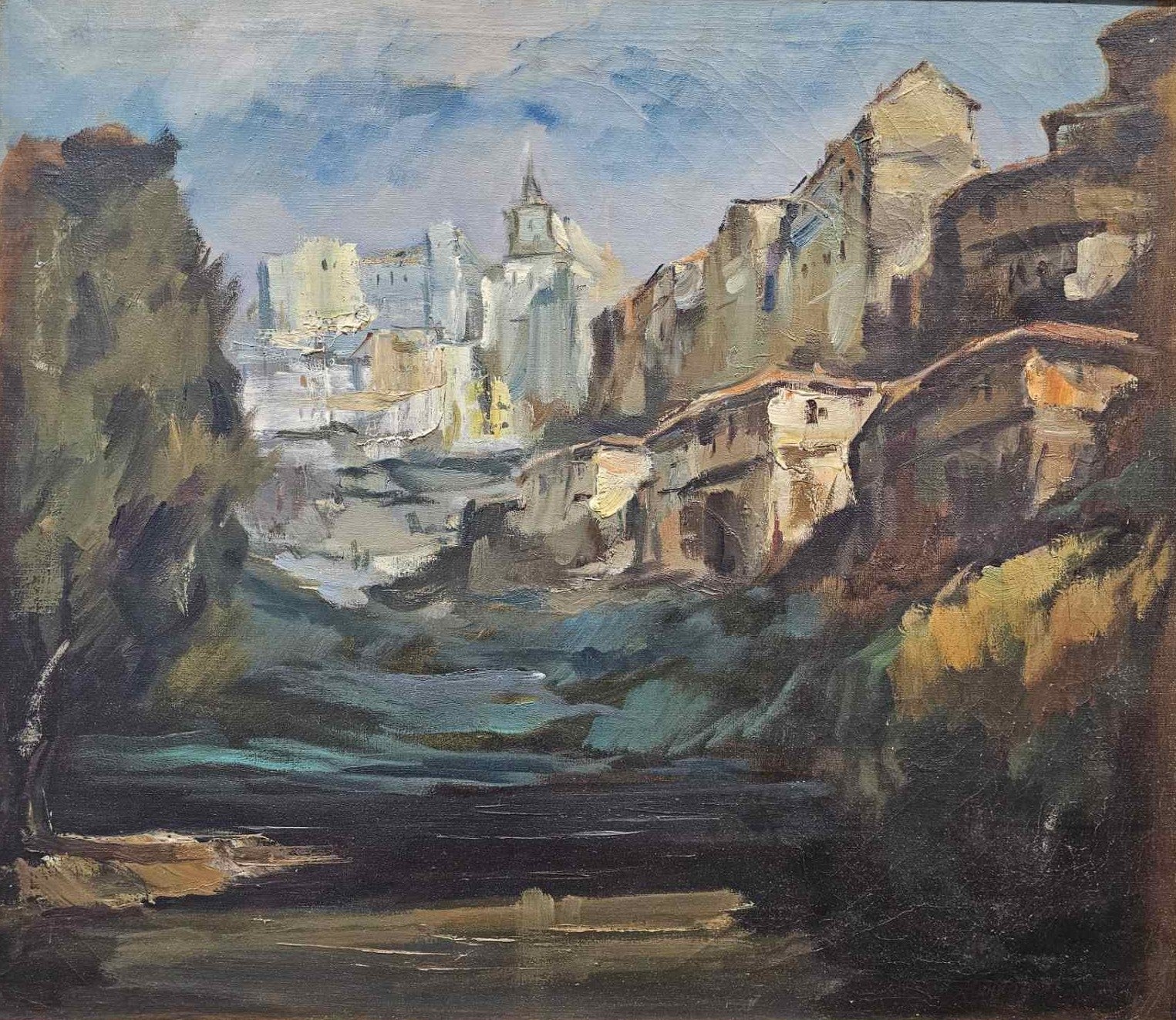 Оригинална картина на Лалю Минков "Пейзаж от Търново" от Галерия Роял