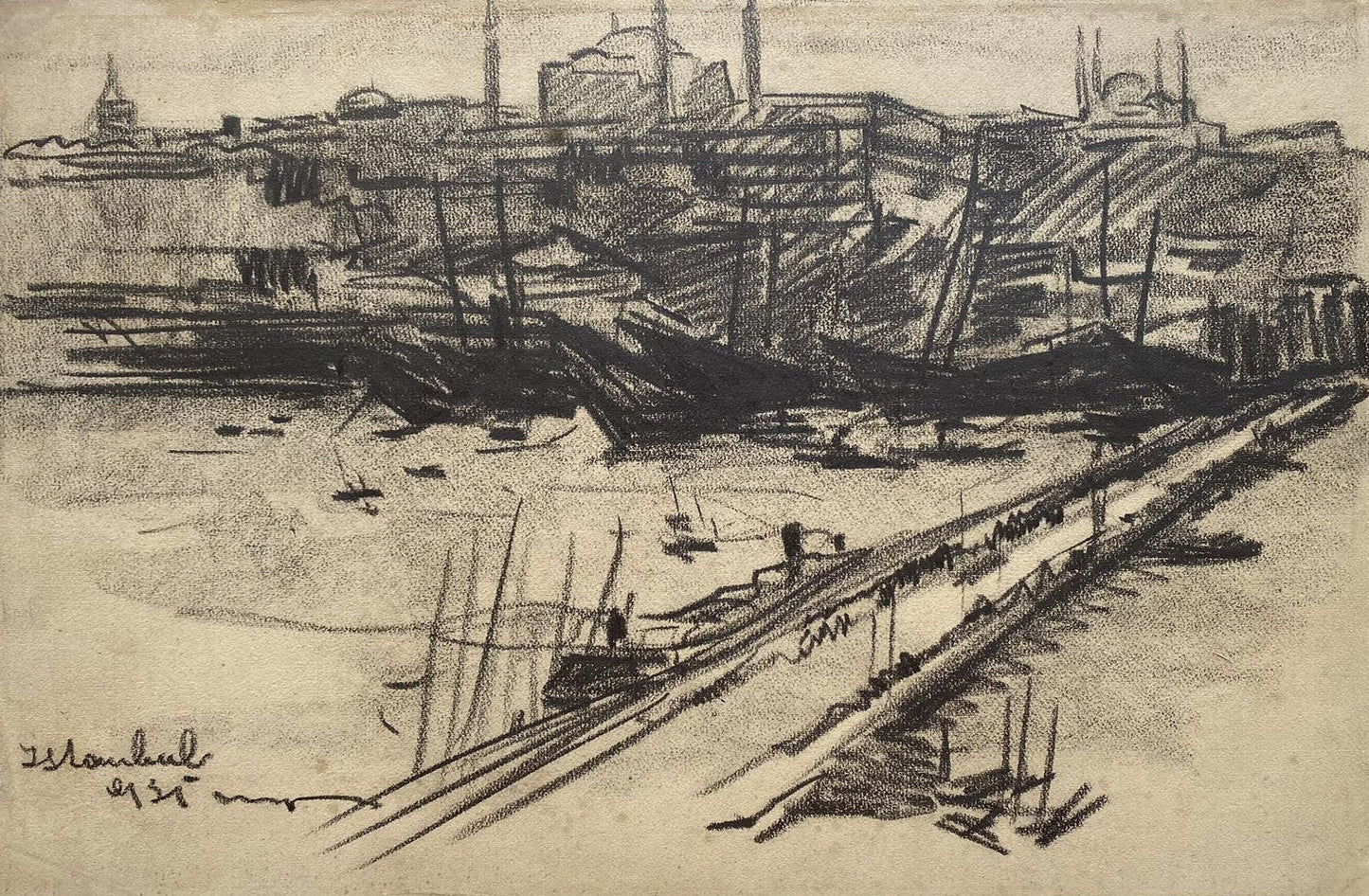 Оригинална картина на Никола Танев "Истанбул", 1935г. от Галерия Роял